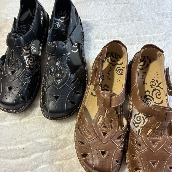 Propet Women's Cutout Sandals - Black and Brown - Picture 2 of 5